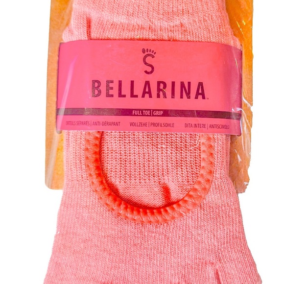 ToeSox Bellarina Full Toe Grip Socks color Melon- - Picture 2 of 4